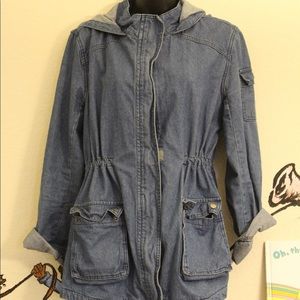 Jean jacket with hoodie